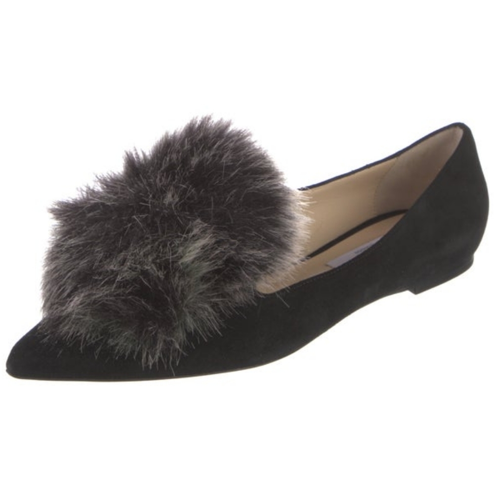 Jimmy Choo Fur Flats